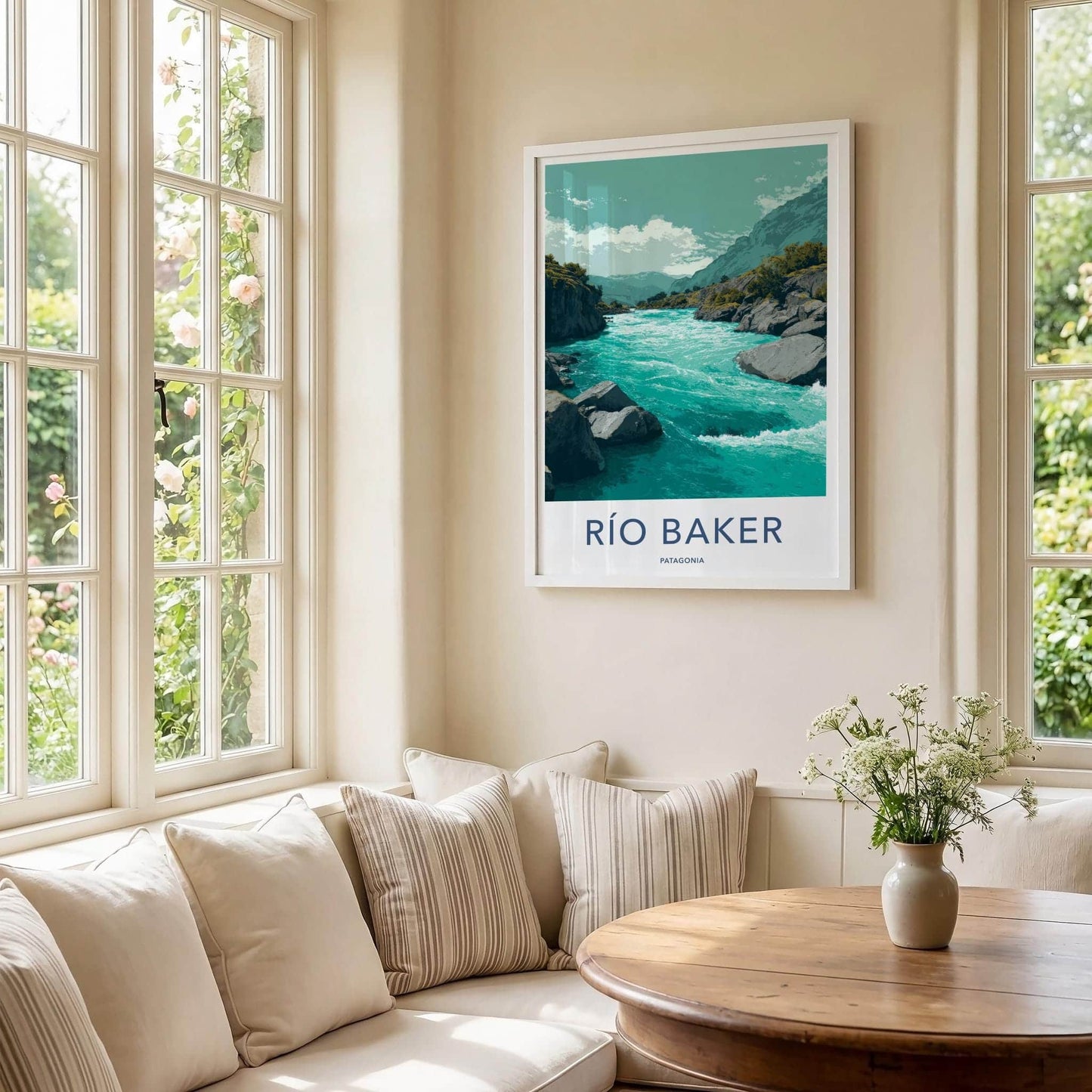 Rio Baker Poster - Chile Travel Art - Turquoise River Rocks Home Decor