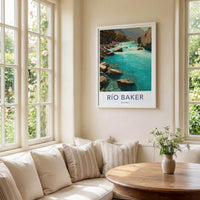 Rio Baker Poster - Chile Travel Art - Turquoise River Rocks Home Decor