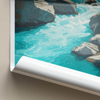 Rio Baker Poster - Chile Travel Art - Winding River Rapids Home Decor