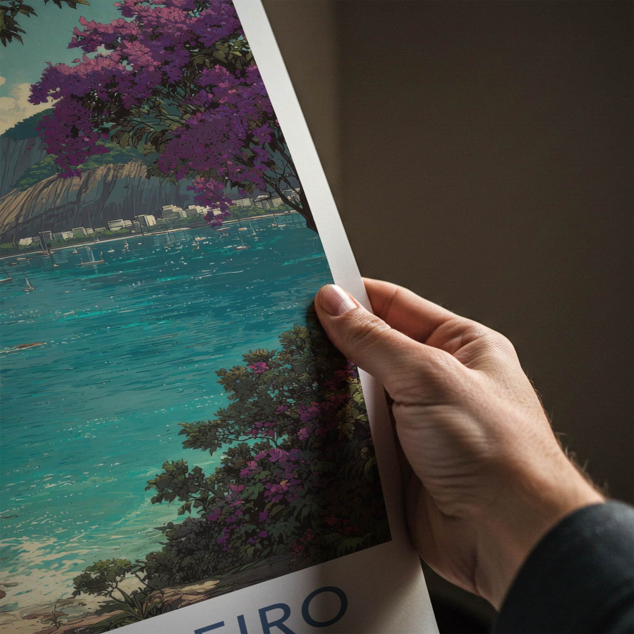 Rio De Janeiro Poster Brazil Sugarloaf Mountain Bay Wall Art