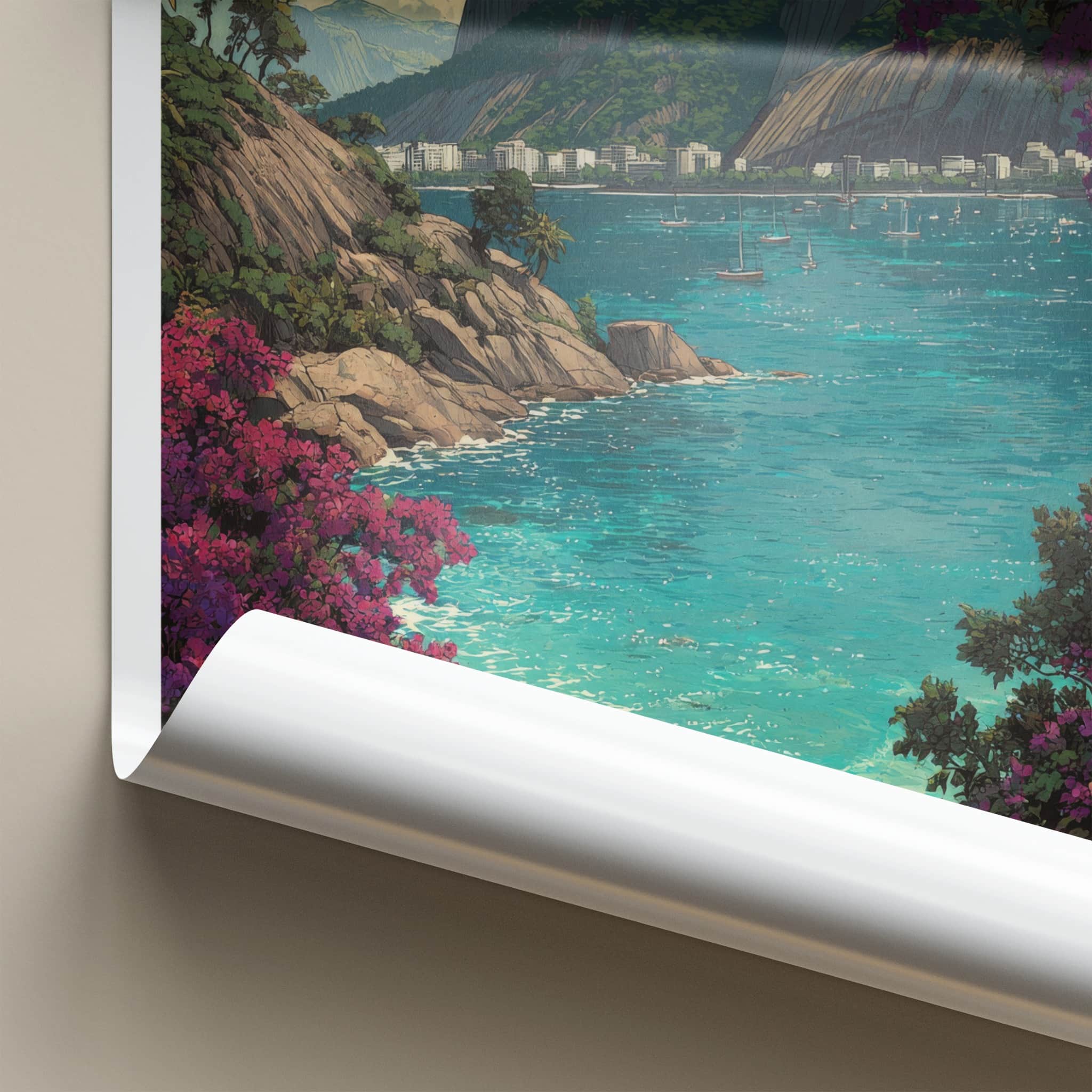 Rio De Janeiro Poster Brazil Sugarloaf Mountain Bay Wall Art