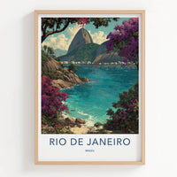Rio De Janeiro Poster Brazil Sugarloaf Mountain Bay Wall Art