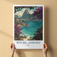 Rio De Janeiro Poster Brazil Sugarloaf Mountain Bay Wall Art