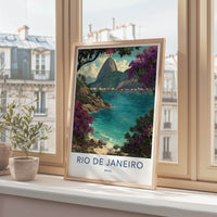 Rio De Janeiro Poster Brazil Sugarloaf Mountain Bay Wall Art