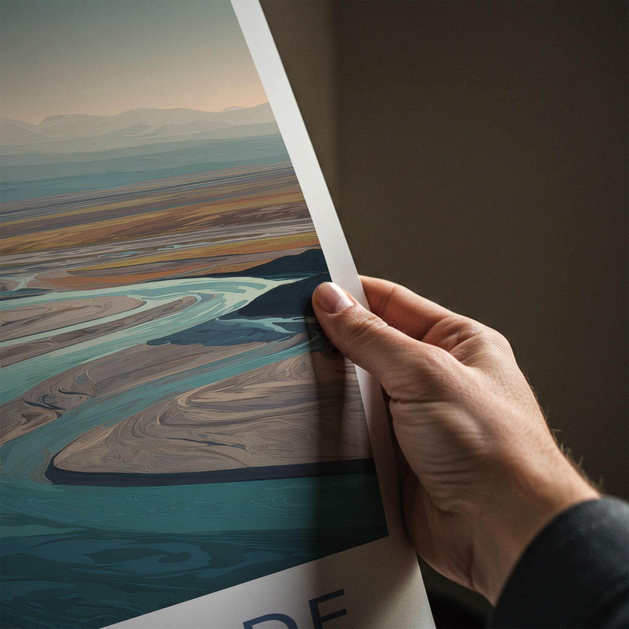 Rio Grande Poster - Argentina Travel Art - Winding River Valley Home Decor