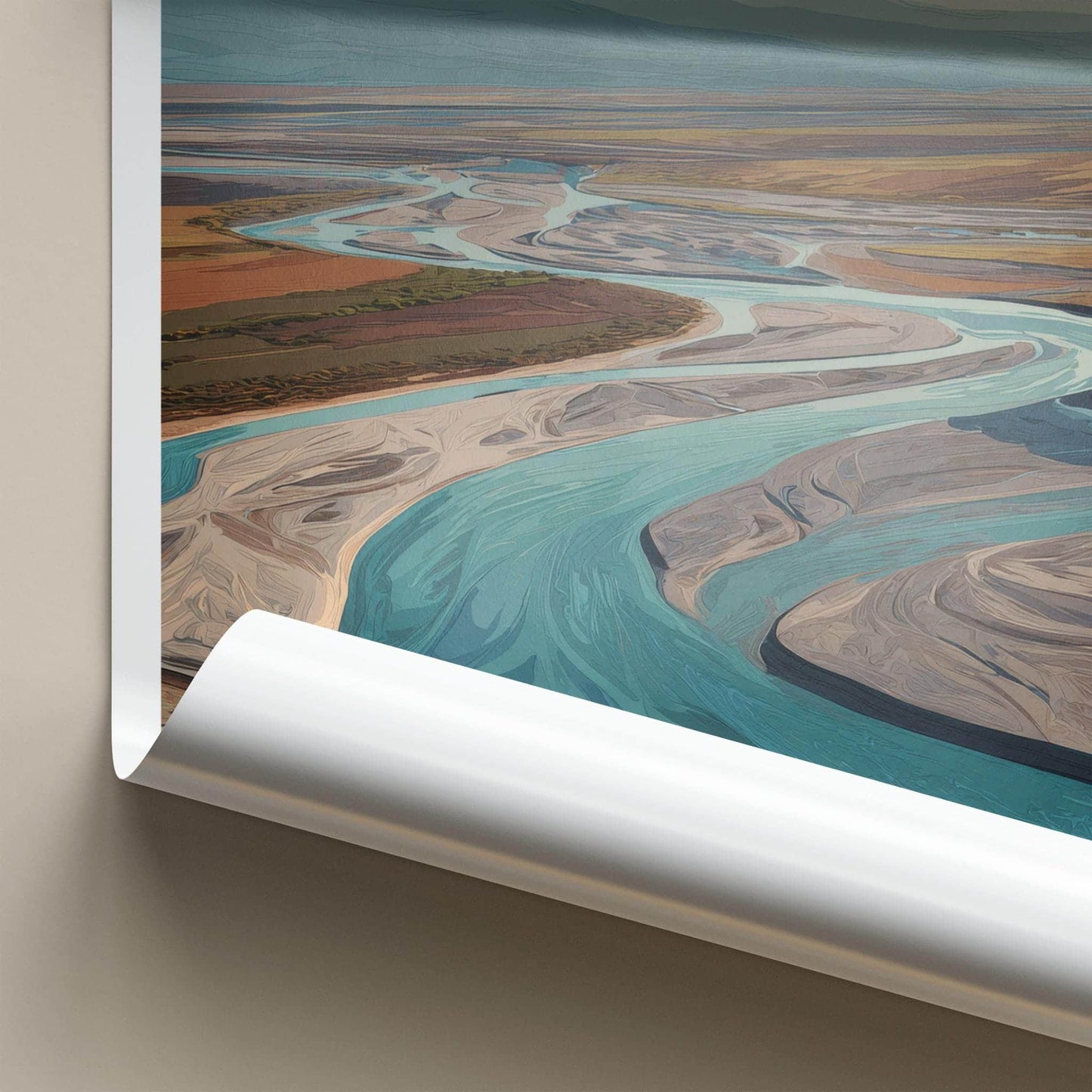Rio Grande Poster - Argentina Travel Art - Winding River Valley Home Decor