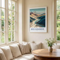 Rio Grande Poster - Bolivia Wall Art - Winding River Valley Home Decor