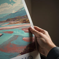 Rio Serrano Poster - Chile Travel Art - Colorful River Scene Wall Decor