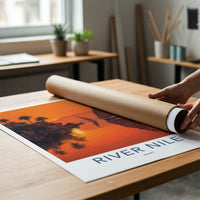 River Nile Poster - Egypt Travel Print - Sunset Feluccas Artwork Gift