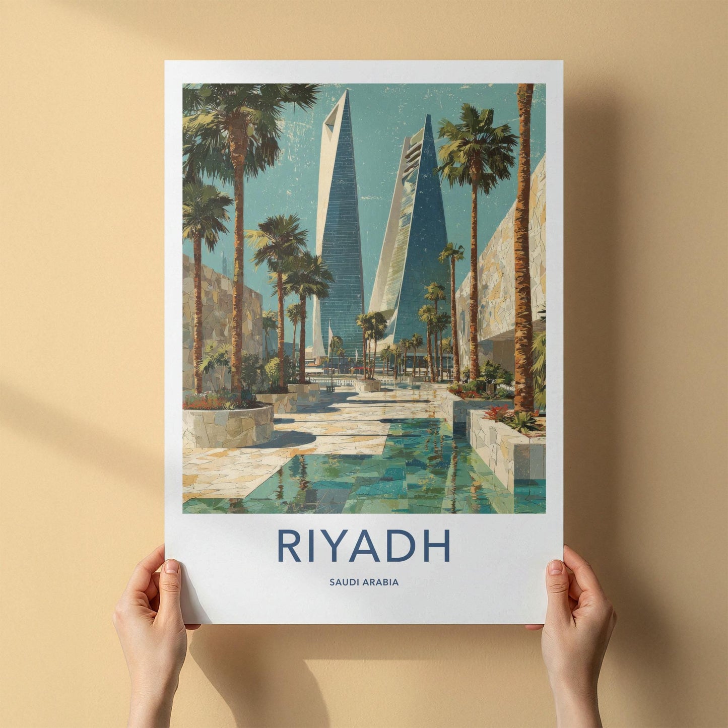 Riyadh Poster - Saudi Arabia Travel Art - Modern City Oasis Wall Decor