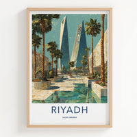Riyadh Poster - Saudi Arabia Travel Art - Modern City Oasis Wall Decor