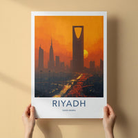 Riyadh Poster - Saudi Arabia Travel Art - Vibrant City Glow Home Decor