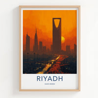 Riyadh Poster - Saudi Arabia Travel Art - Vibrant City Glow Home Decor