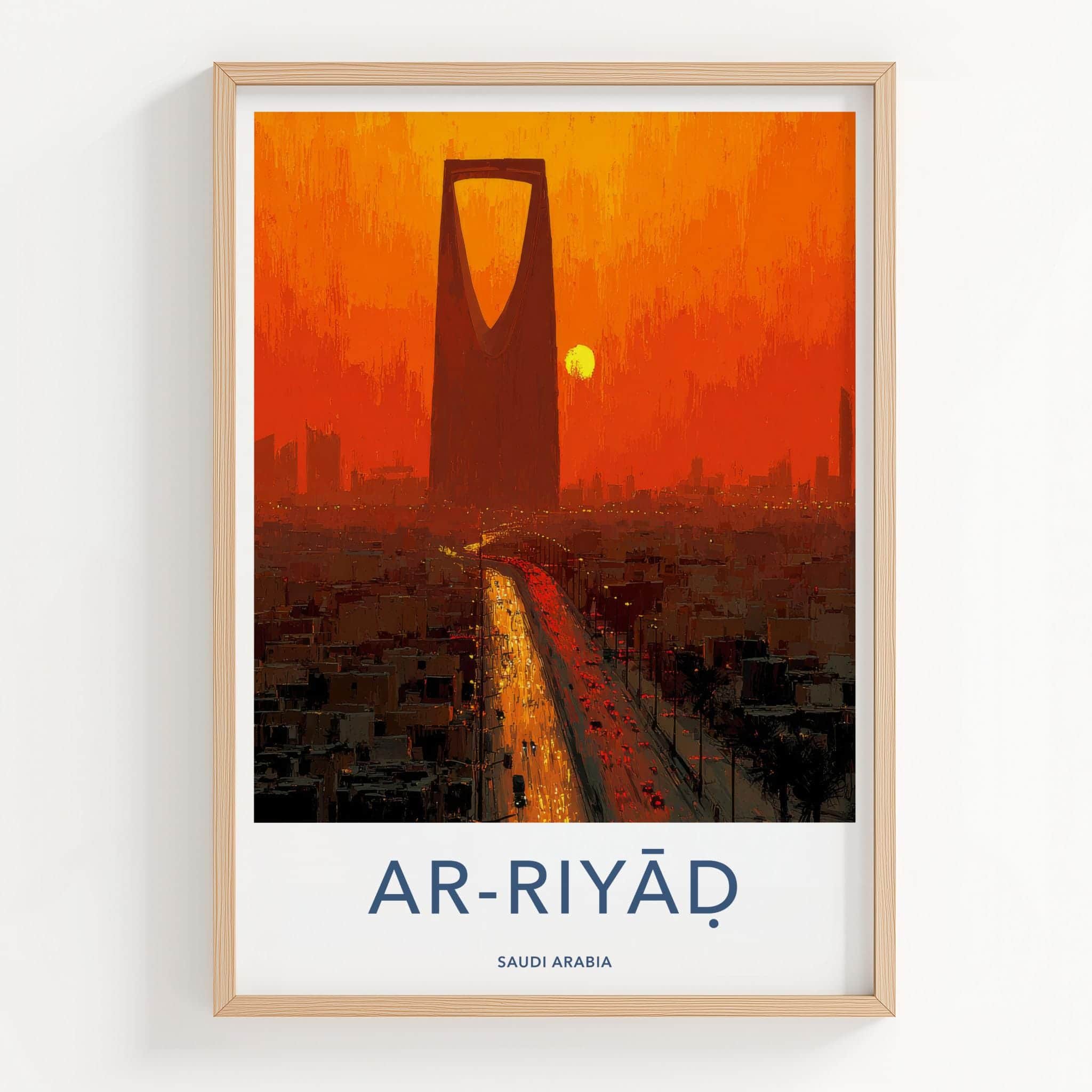 Riyadh Poster - Saudi Arabia Travel Print - Vibrant Skyline Travel Decor