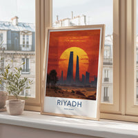 Riyadh Poster - Saudi Arabia Wall Art - Desert City Sunset Home Decor