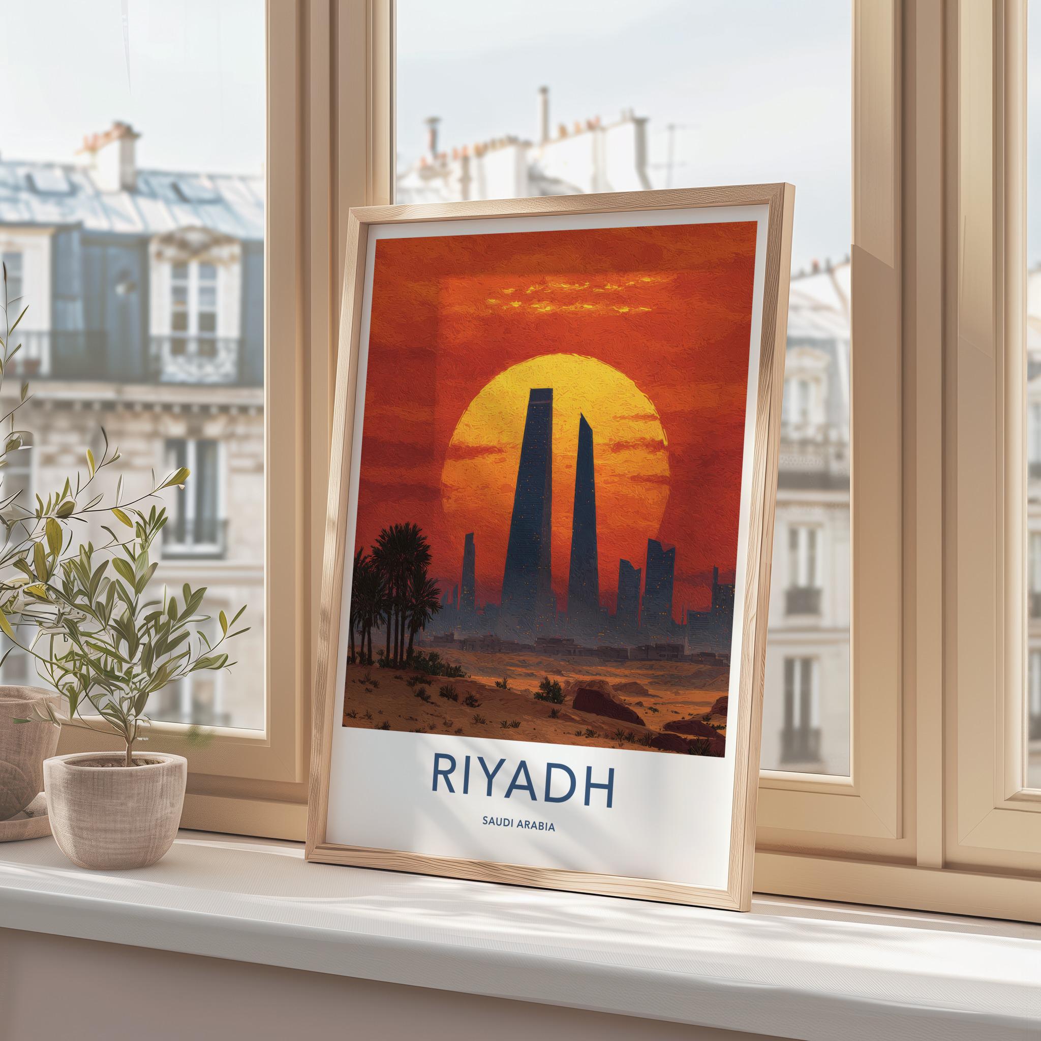 Riyadh Poster - Saudi Arabia Wall Art - Desert City Sunset Home Decor