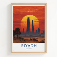 Riyadh Poster - Saudi Arabia Wall Art - Desert City Sunset Home Decor
