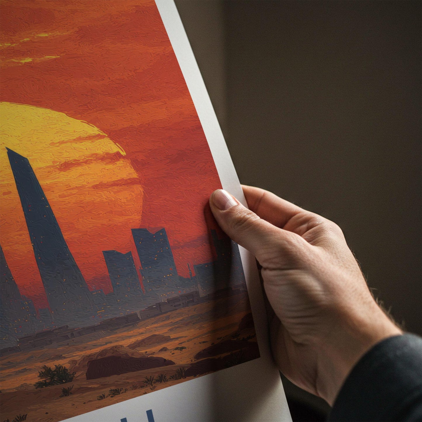 Riyadh Poster - Saudi Arabia Wall Art - Desert City Sunset Home Decor
