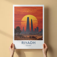 Riyadh Poster - Saudi Arabia Wall Art - Desert City Sunset Home Decor