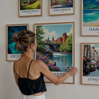 Rochester Poster - New York Travel Art - Historic River Falls Home Decor