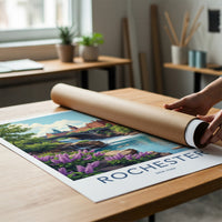 Rochester Poster - New York Travel Art - Historic River Falls Home Decor