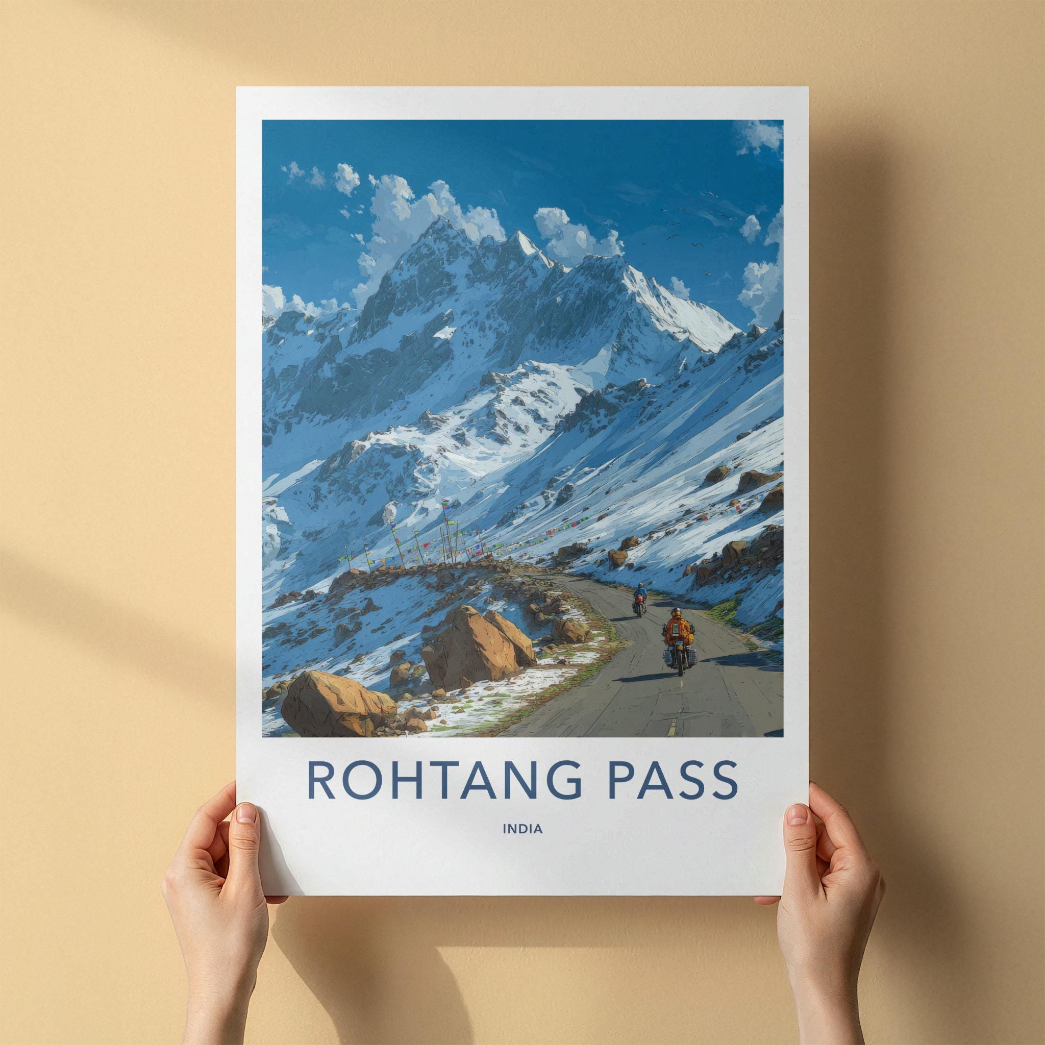 Rohtang Pass Poster - India Art Print - Himachal Pradesh Road Wall Decor