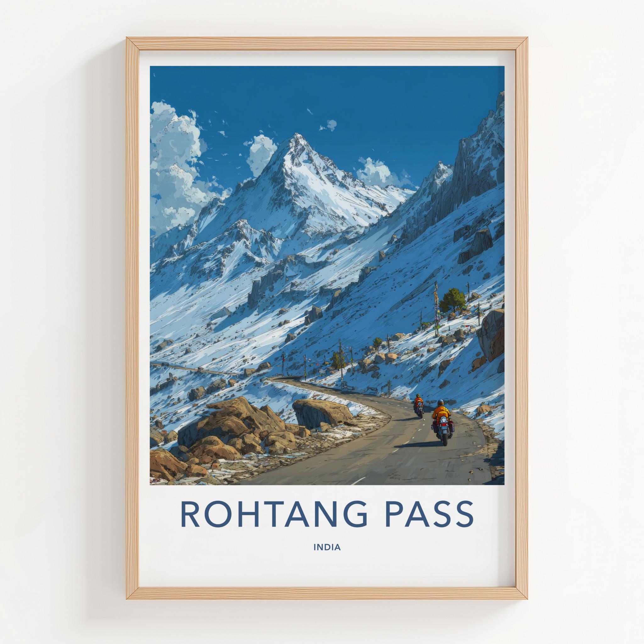 Rohtang Pass Poster - India Fine Art - Himachal Pradesh Snow Covered Road Gift