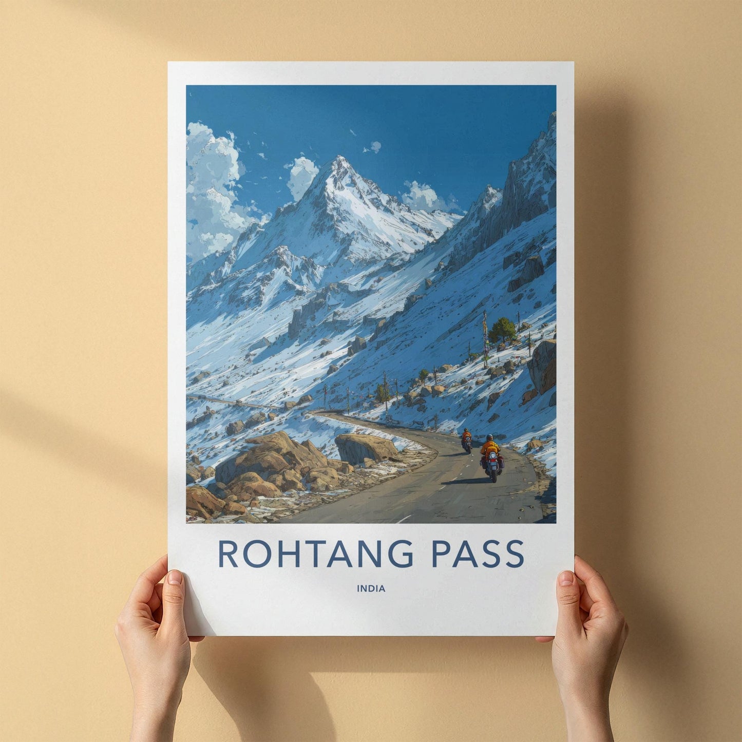 Rohtang Pass Poster - India Fine Art - Himachal Pradesh Snow Covered Road Gift