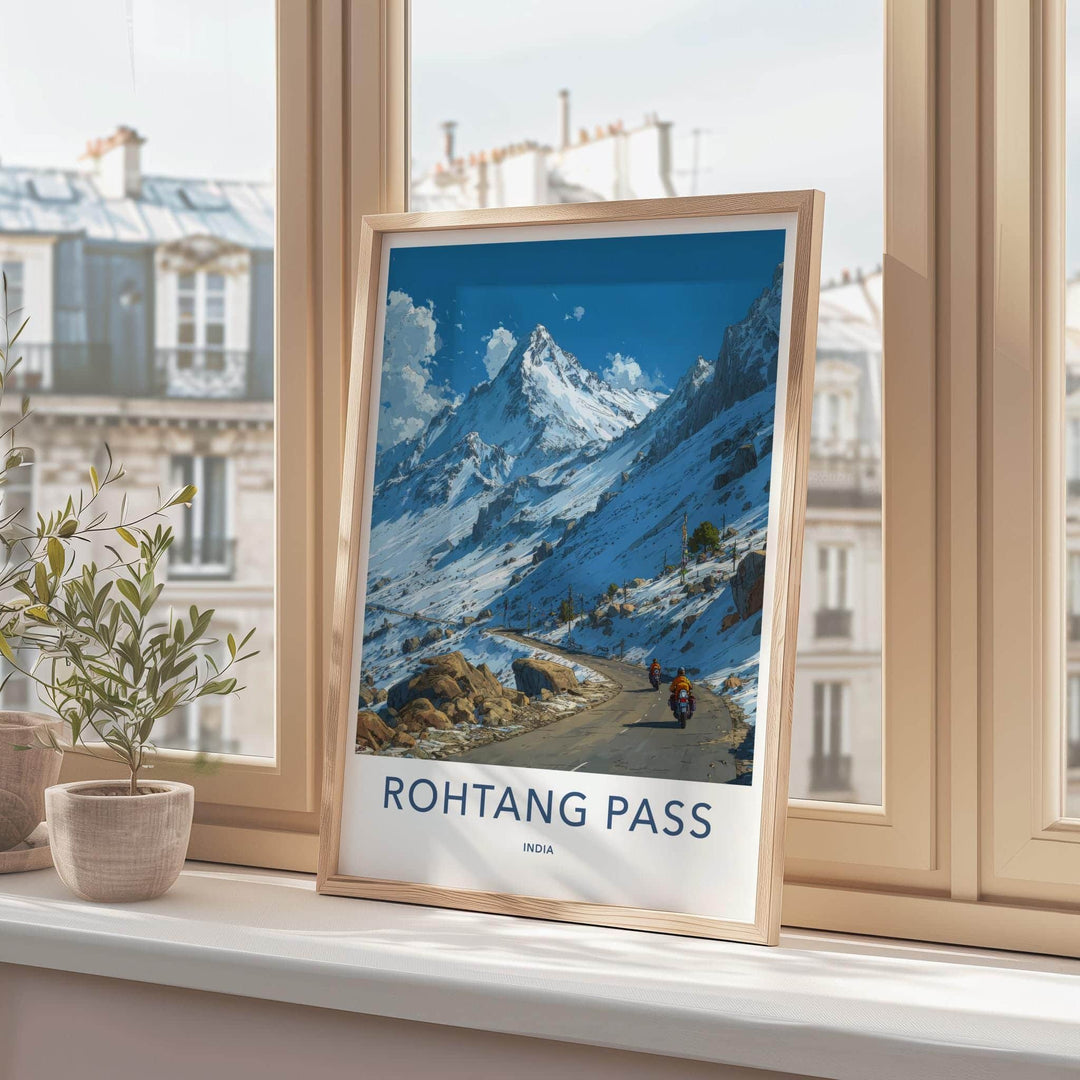 Rohtang Pass Poster - India Fine Art - Himachal Pradesh Snow Covered Road Gift