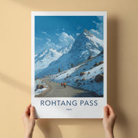 Rohtang Pass Poster - India Travel Art - Himachal Pradesh Road Home Decor