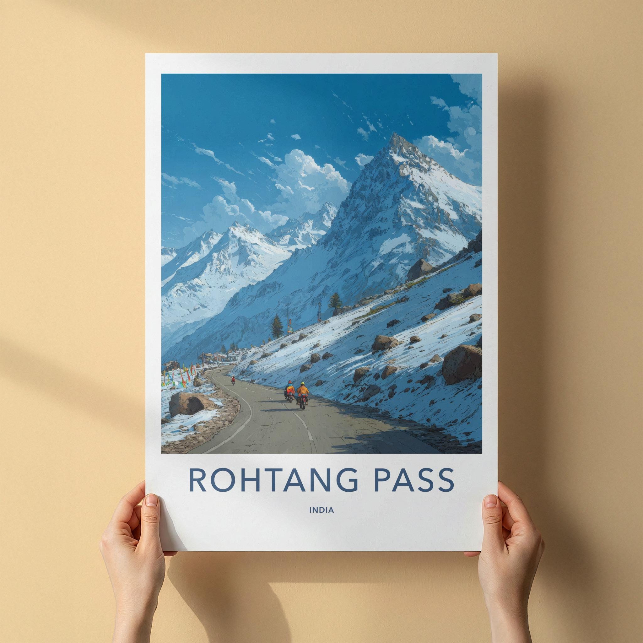 Rohtang Pass Poster - India Travel Art - Himachal Pradesh Road Home Decor