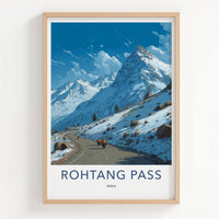 Rohtang Pass Poster - India Travel Art - Himachal Pradesh Road Home Decor