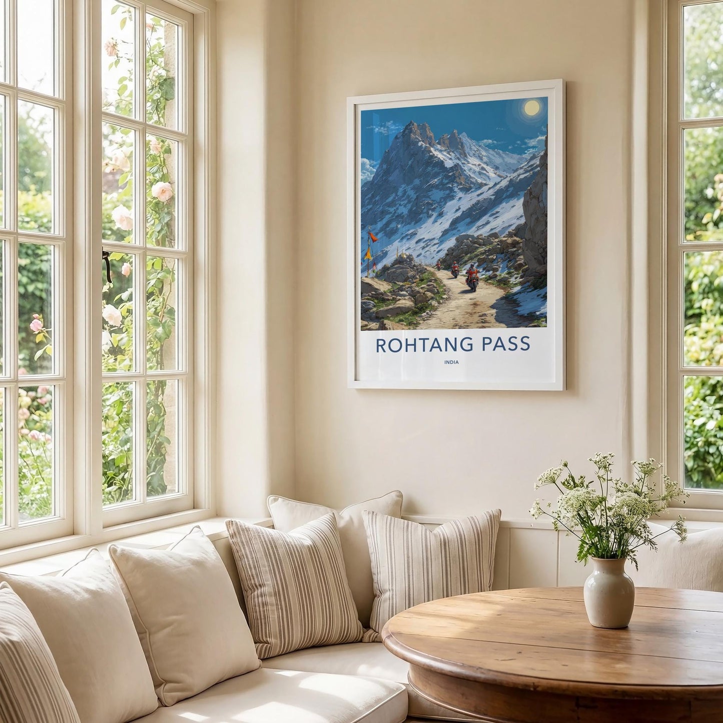 Rohtang Pass Poster - India Travel Art - Himachal Pradesh Snowy Road Trip Home Decor