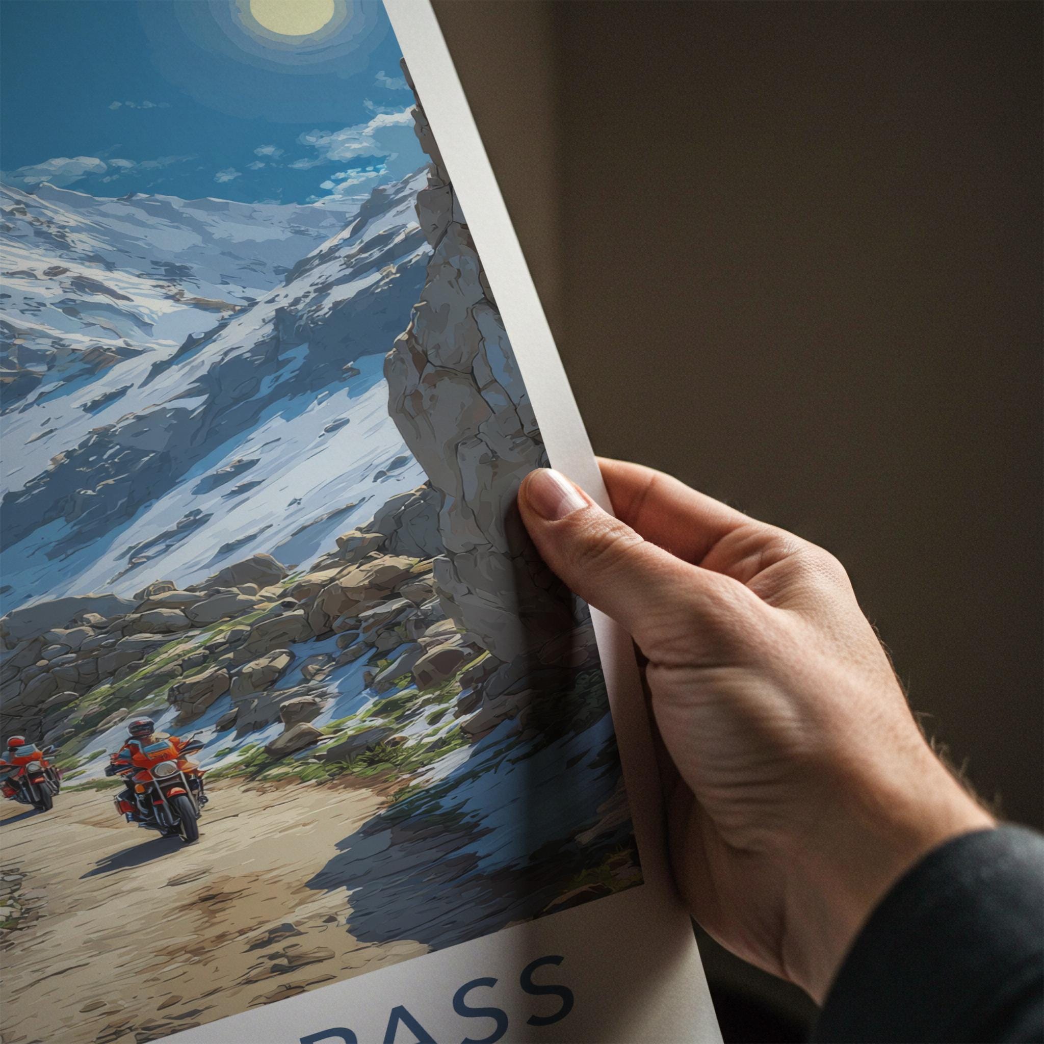 Rohtang Pass Poster - India Travel Art - Himachal Pradesh Snowy Road Trip Home Decor