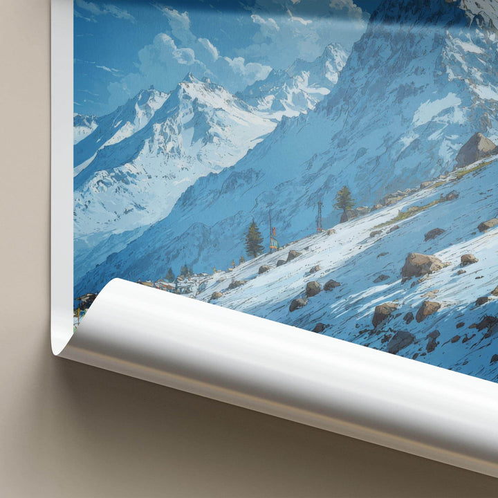 Rohtang Pass Poster - India Wall Art - Himachal Pradesh Scenic Mountain Road Gift