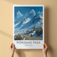 Rohtang Pass Poster - India Wall Art - Himachal Pradesh Snowy Mountain Pass Gift