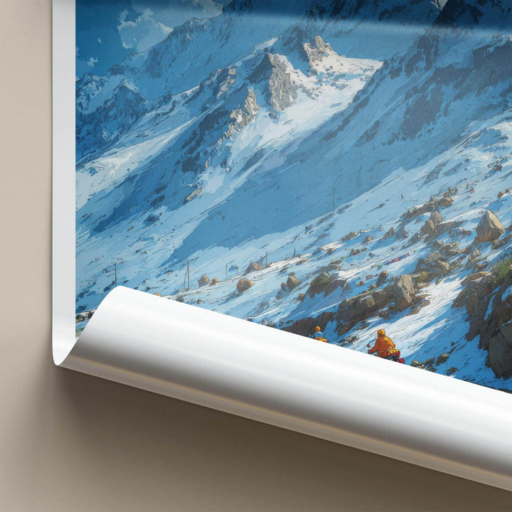 Rohtang Pass Poster - India Wall Art - Himachal Pradesh Snowy Mountain Pass Gift