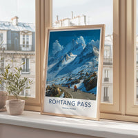 Rohtang Pass Poster - India Wall Art - Himachal Pradesh Snowy Mountain Pass Gift