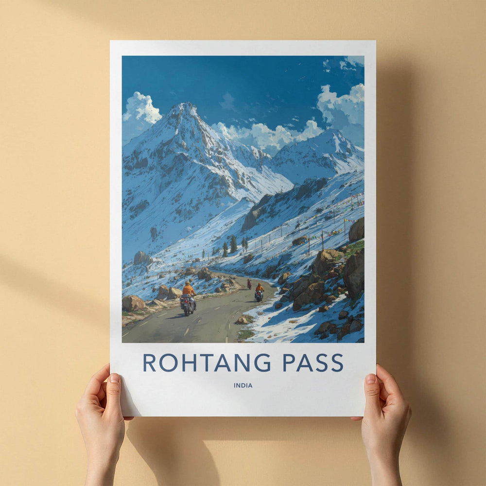 Rohtang Pass Poster - India Wall Art - Himachal Pradesh Snowy Mountain Pass Home Art