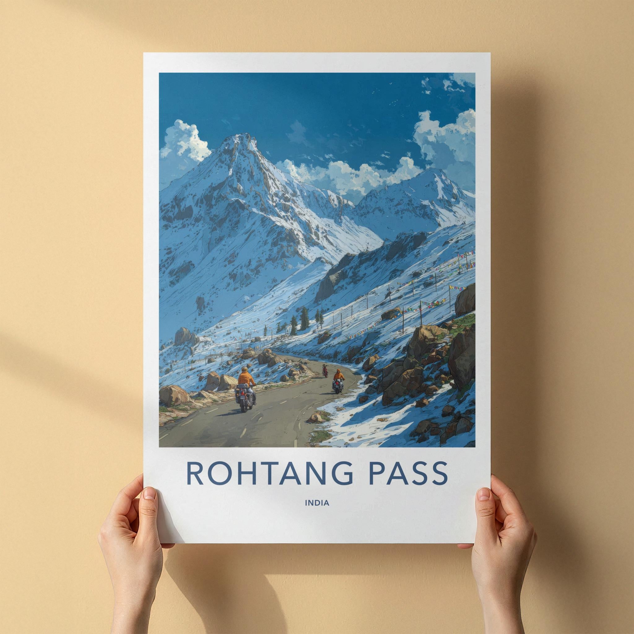 Rohtang Pass Poster - India Wall Art - Himachal Pradesh Snowy Mountain Pass Home Art