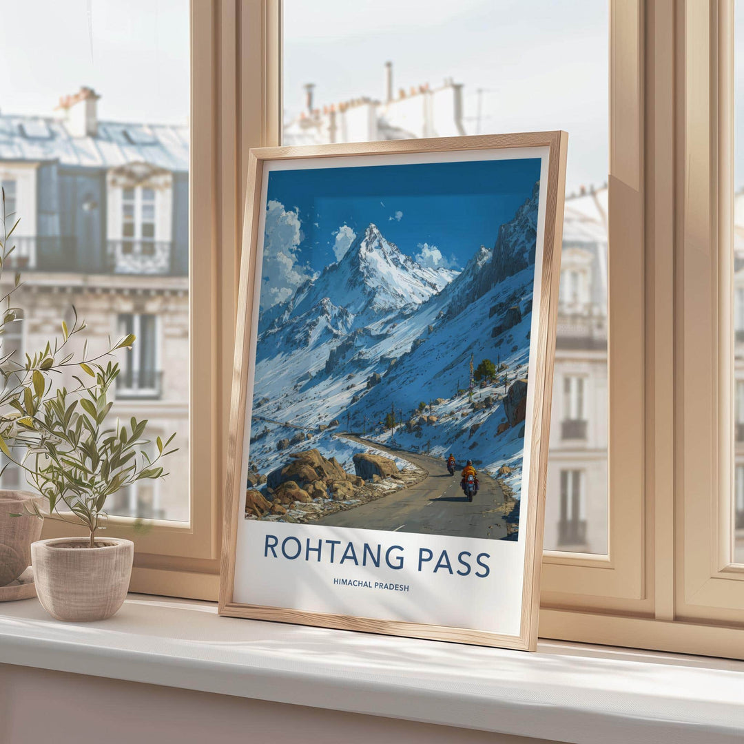 Rohtang Pass Poster - India Wall Art - Himachal Pradesh Snowy Peak Ride Gift