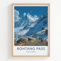 Rohtang Pass Poster - India Wall Art - Himachal Pradesh Snowy Peak Ride Gift