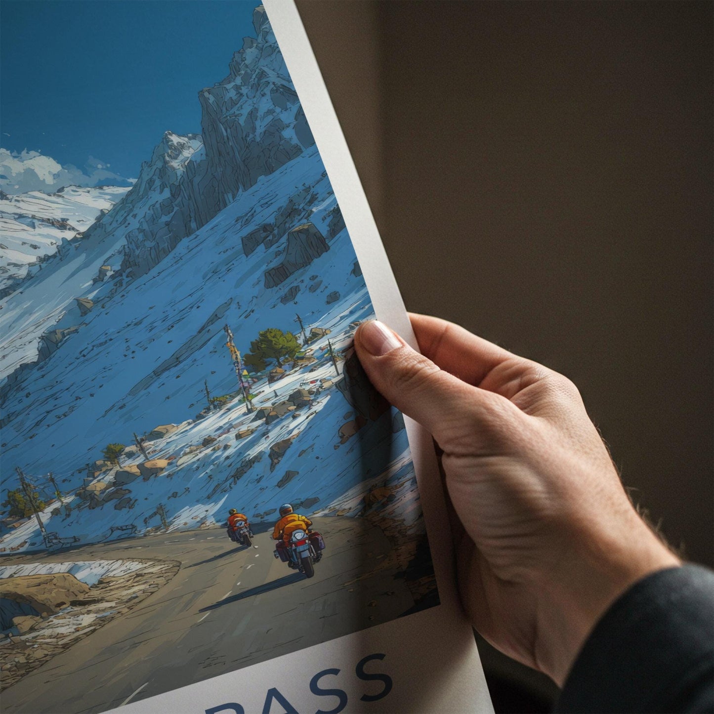 Rohtang Pass Poster - India Wall Art - Himachal Pradesh Snowy Peak Ride Gift