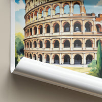 Rome Poster - Italy Travel Art - Colosseum Ancient Structure Home Decor