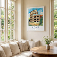 Rome Poster - Italy Travel Art - Colosseum Ancient Structure Home Decor