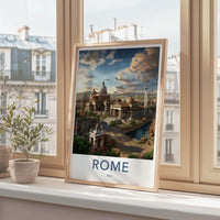 Rome Poster - Italy Travel Art - Grand Roman Architecture Wall Decor
