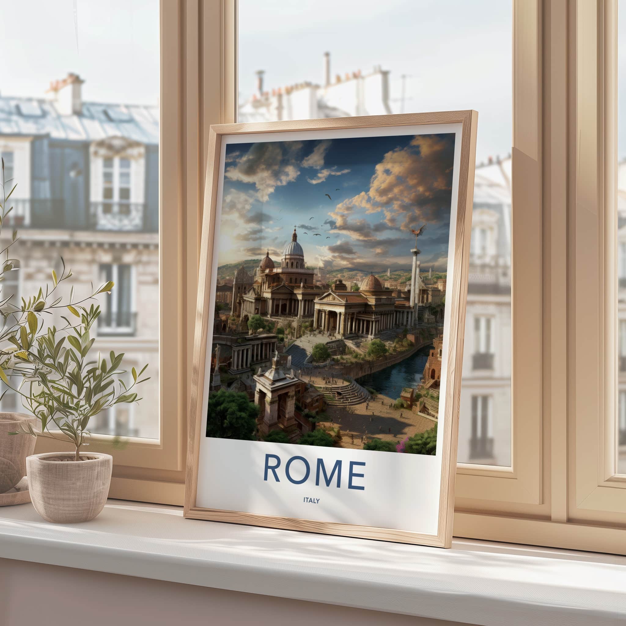 Rome Poster - Italy Travel Art - Grand Roman Architecture Wall Decor
