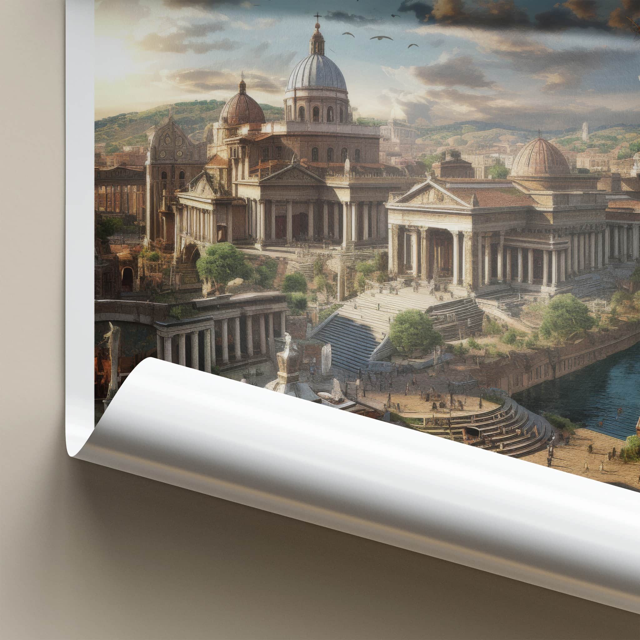 Rome Poster - Italy Travel Art - Grand Roman Architecture Wall Decor