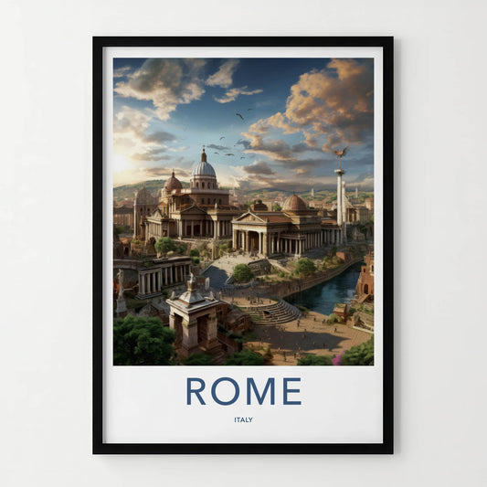 Rome Poster - Italy Travel Art - Grand Roman Architecture Wall Decor