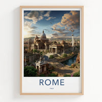 Rome Poster - Italy Travel Art - Grand Roman Architecture Wall Decor